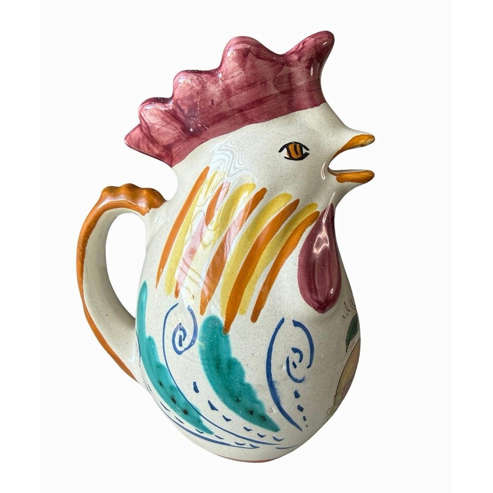 Ceramica di Caltagirone Cabibbo Irene Hand-Painted Rooster Pitcher 070
